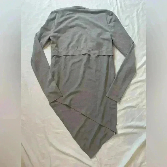 Zara Women’s Size Small Asymmetrical Long Sleeve Shirt Blouse Gray - Picture 4 of 5